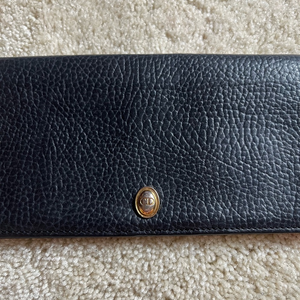 Vintage Christian Dior Black Leather Women's Wallet - Picture 2 of 3